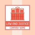 Law and justice company name concept emblem