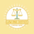 Law and justice company name concept emblem