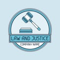 Law and justice company name concept emblem