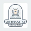 Law and justice company name concept emblem