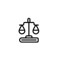 Law of Justice Discipline Education Outline Icon, Logo, and illustration