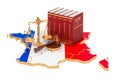 Law and justice in France concept, 3D rendering