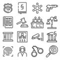 Law and justice icon set Royalty Free Stock Photo