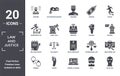 law.and.justice icon set. include creative elements as prisoner, escape, violence, death certificate, corpse, wills and trusts Royalty Free Stock Photo