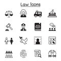 Law & Justice icon set vector illustration graphic design Royalty Free Stock Photo