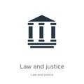 Law and justice icon vector. Trendy flat law and justice icon from law and justice collection isolated on white background. Vector Royalty Free Stock Photo