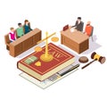 Law and Justice isometric vector concept illustration