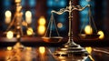 Law and Justice in Judiciary Concept - Courtroom Scene Royalty Free Stock Photo