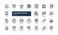 law and justice legal balance scale court police detailed outline line icon set Royalty Free Stock Photo