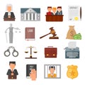 Law justice legal court lawyer judgment judge gavel symbol vector.