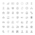 Law and justice linear icons, signs, symbols vector line illustration set Royalty Free Stock Photo