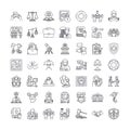 Law justice linear icons, signs, symbols vector line illustration set Royalty Free Stock Photo