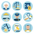 Law justice police icons Royalty Free Stock Photo