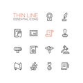 Law and Justice - Thin Line Icons Set