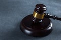 Law and justice. Wooden judge gavel, close-up view Royalty Free Stock Photo