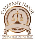 Law or Lawyer Seal - Gold With Scales of Justice Royalty Free Stock Photo