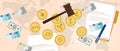 Law legal aspect of crypto-currency coin set bitcoin digital currency