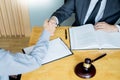 Law and Legal concept, Consultation between attorneys and clients customer shaking hands discussing contract agreement In Royalty Free Stock Photo