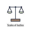 Law and Legal Icon Set with Judge, Jury, and Judicial icons