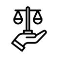law legal line icon illustration vector graphic
