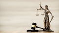 Law Legal System Justice Crime and violence concept. Themis and Gavel. 3d illustration