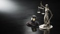 Law Legal System Justice Crime and violence concept. Themis and Gavel. 3d Render illustration Royalty Free Stock Photo