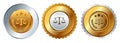 Law legislation scales symbol gold medal legal balance competition championship prize best winner contest award Royalty Free Stock Photo