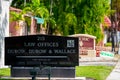 Law Office building sign Dubow and Wallace Dania Beach FL Royalty Free Stock Photo