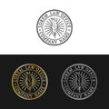 Law office logos set. Vector vintage attorney, advocate labels, juridical firm badges. Act,principle,legal icons design.