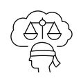 law philosophy line icon vector illustration Royalty Free Stock Photo