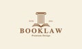 Law pillar with books logo vector symbol icon design graphic illustration