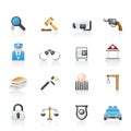 Law, Police and Crime icons Royalty Free Stock Photo