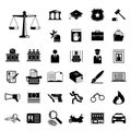 Law and police icon set Royalty Free Stock Photo