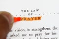 The law of prayer Royalty Free Stock Photo