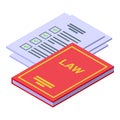 Law regulation book icon isometric vector. Trade rule Royalty Free Stock Photo