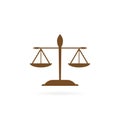 Law scale vector icon. Libra, vector illustration. Balance