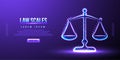 law scales, judge balance, low poly wireframe vector illustration