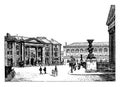 Law school and BibliothÃÂ¨que Saint Genevieve, vintage engraving