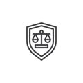 Law shield line icon Royalty Free Stock Photo