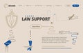 Law support landing page, vector template Royalty Free Stock Photo