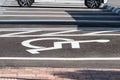 Handicap disabled parking spot or space. Royalty Free Stock Photo