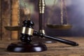 Law wooden gavel barrister, justice concept, legal system concept