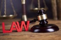 Law wooden gavel barrister, justice concept, legal system concept