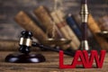 Law wooden gavel barrister, justice concept, legal system concept