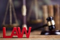 Law wooden gavel barrister, justice concept, legal system concept Royalty Free Stock Photo