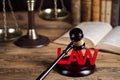 Law wooden gavel barrister, justice concept, legal system concept Royalty Free Stock Photo