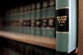 Lawbooks on Shelf for Study Legal Knowledge Social Security and Medicare Royalty Free Stock Photo