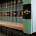 Lawbooks on Shelf for Study Legal Knowledge Wills Estates Royalty Free Stock Photo