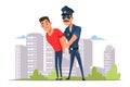 Lawbreaker arrest flat vector illustration Royalty Free Stock Photo