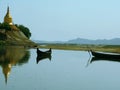 Lawkananda Pagoda viewed from Irrawaddy River Royalty Free Stock Photo